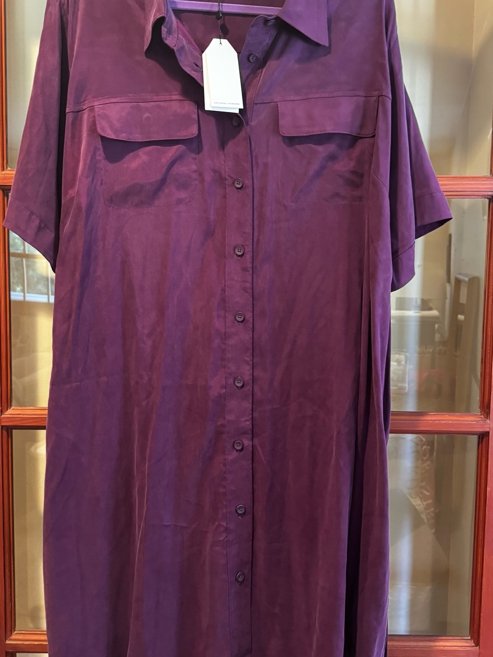 Universal Standard NWT Plum Belted Button Front Shirt Dress Large